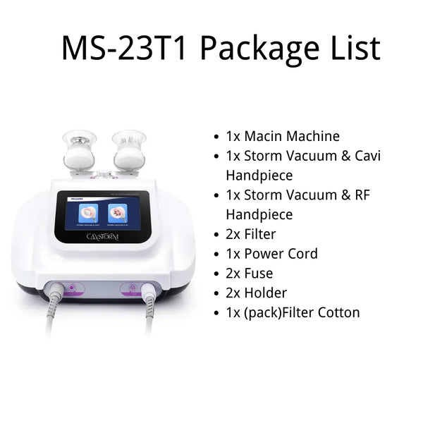 Package list of  CaVstorm Cavitation machine