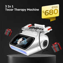 3-in-1 Tecar Therapy Machine with price tag on a dark background