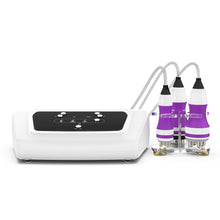 White electronic device with purple nozzles on a white background