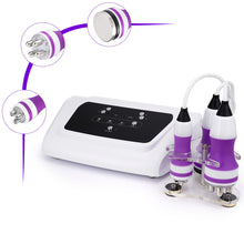 White electronic device with purple accents and attachments on a white background