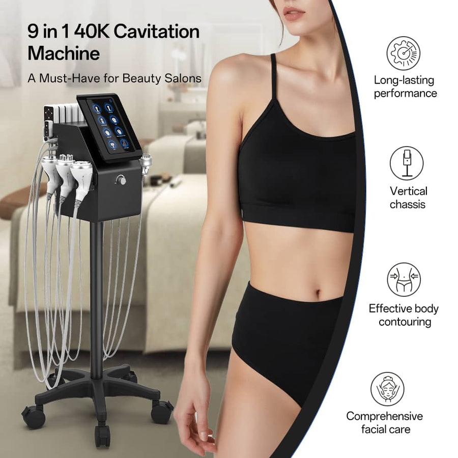 Professional 9-in-1 40k Lipo Cavitation Machine For Body Sculpting & F
