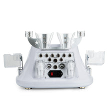 White medical device with multiple ports and controls on a white background