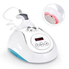 White electronic device with digital display and control buttons on a white background