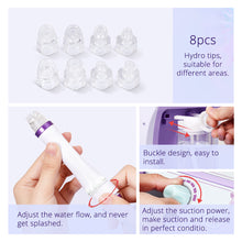 Details of the Hydro Dermabrasion Machine, like the replacement tips, suction adjustment