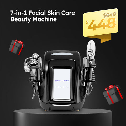 7-in-1 Facial Skin Care Beauty Machine with Spray, Ultrasound, BIO & Ion Handles for Deep Cleansing, Hydration, Fine Line Reduction & Skin Rejuvenation