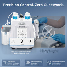 The new hydro dermabrasion system comes with synced fluid & vacuum ratio for coordinated precision.