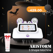 Aristorm S Shape Machine with a digital display on a Halloween-themed background