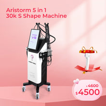 Aristorm 5 in 1 30k S Shape Machine on a pink background with a price tag.