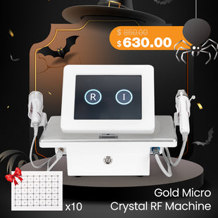 Gold Micro Crystal RF Machine Cold Hammer Skin Tightening Pore Refining For Spa