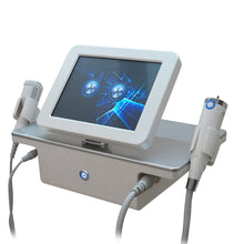 A professional Gold Micro Crystal RF Machine with a digital screen and two handheld devices, one for RF and one for cold hammer treatment.