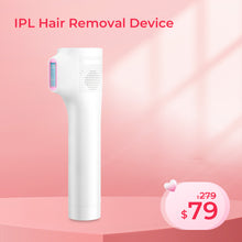IPL hair removal device on a pink background with a price tag.