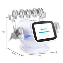 White medical device with digital display and measurement dimensions on a white background