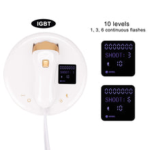 White electronic device with digital display and IGBT label, showing flash settings on a white background.