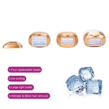 Hair removal device with ice cooling feature on a white background