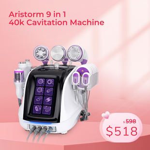 Aristorm 9 in 1 40k Ultrasonic Cavitation Machine With RF for Startup Beauty Salons