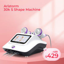 Aristorm 30k S Shape Machine on a pink background with a price tag.