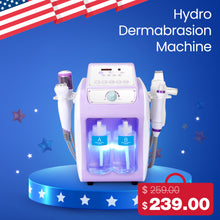 Hydro Dermabrasion Machine with price tag on a blue background with American flag