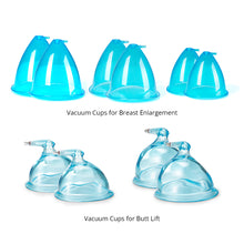 Vacuum cups for breast enlargement and butt lift on a white background