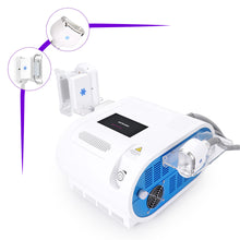 White and blue electronic device with connectors on a white background