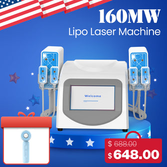 160MW Lipo Laser Machine with price tag on a blue background