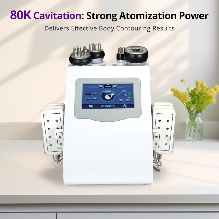 6 In 1 80k Cavitation Machine With Vacuum Radiofrequency For Body Cont