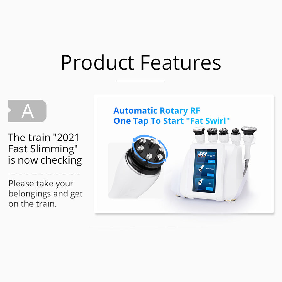 5-in-1 Ultrasonic Cavitation Machine Body Contouring Rotary RF Vacuum