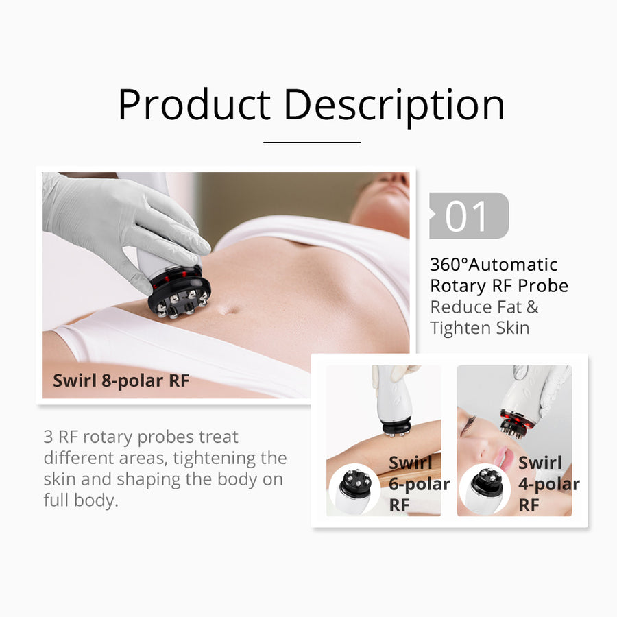 5-in-1 Ultrasonic Cavitation Machine Body Contouring Rotary RF Vacuum