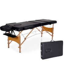 Massage Table 3 Fold Adjustable Portable Facial Spa Salon Bed Tattoo Black