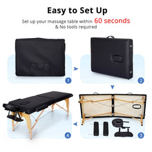 Adjustable Massage Bed 2 Sections Folding Massage Couch Portable Spa Table
