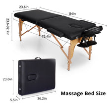 Adjustable Massage Bed 2 Sections Folding Massage Couch Portable Spa Table