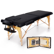 Adjustable Massage Bed 2 Sections Folding Massage Couch Portable Spa Table