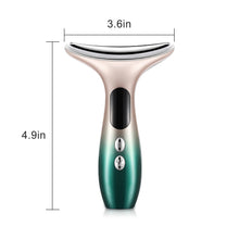 3 LED Face Neck Massager Rechargeable Vibrating Heating Facial Beauty Device