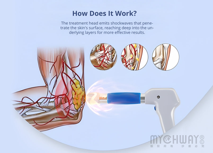Shockwave Therapy Machine With 5 Working Heads For Body Pain Relief