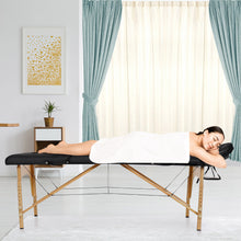 Massage Table 3 Fold Adjustable Portable Facial Spa Salon Bed Tattoo Black