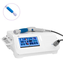 Medical device with digital display and handheld probe on a white background