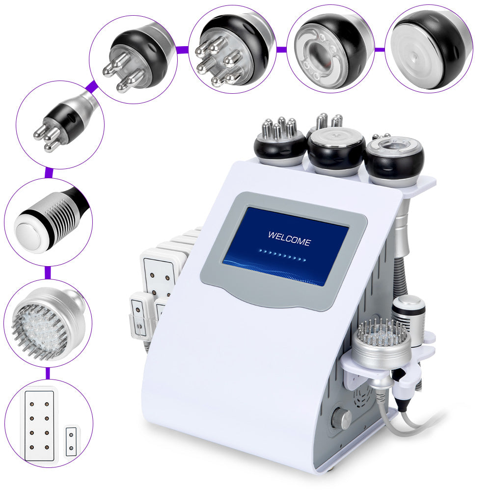 9 In 1 80k Cavitation Machine With RF Vacuum Laser Lipo Pads For Body