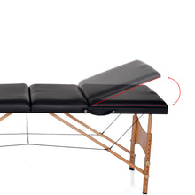 Massage Table 3 Fold Adjustable Portable Facial Spa Salon Bed Tattoo Black