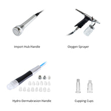 8 In 1 Hydro Microdermabraion Aqua Peeling Machine with EMS Ultrasound EP Cupping Cups Oxygen Sprayer for Deep Cleansing Skin Tightening Nutrient Infusion