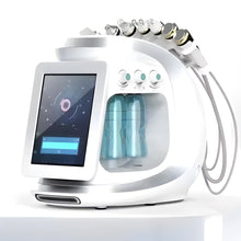 White electronic device with screen and attachments on a white background