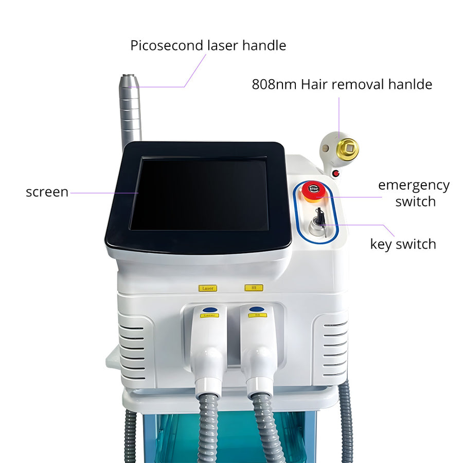 2 In 1 Diode 808nm Laser Hair Removal Machine Pico Skin Rejuvenation M
