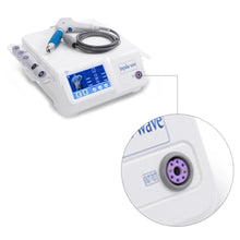 Medical device with digital display and control panel on a white background