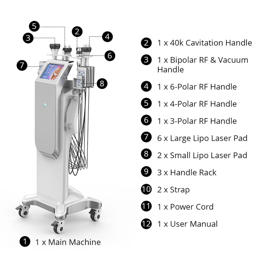 Stand 6 In 1 40k Lipo Cavitation Machine For Body Sculpting & Skin Ant