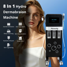 8 In 1 Hydro Microdermabraion Aqua Peeling Machine with EMS Ultrasound EP Cupping Cups Oxygen Sprayer for Deep Cleansing Skin Tightening Nutrient Infusion