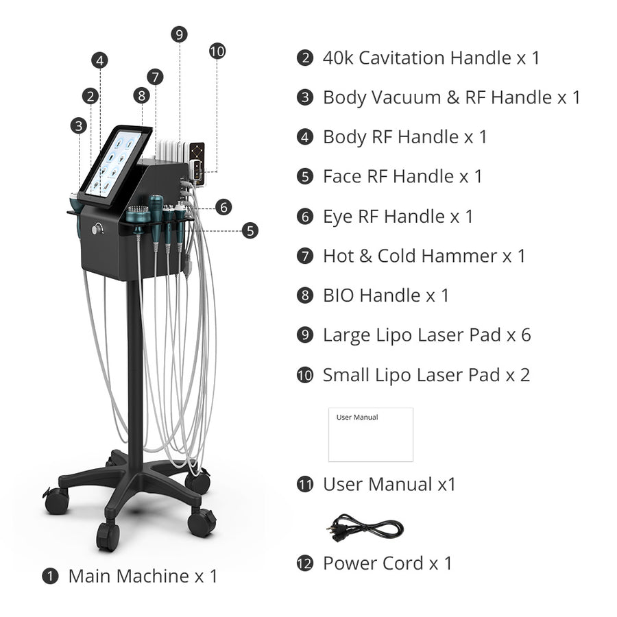 Pro 9 in 1 40k Cavitation Machine For Whole Body Contouring & Complete