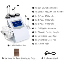 9 In 1 80k Cavitation Machine With RF Vacuum Laser Lipo Pads For Body Contouring