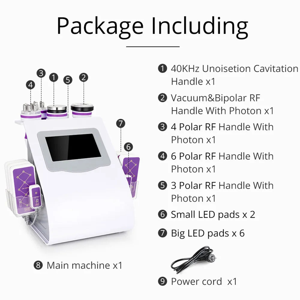 40K 6 In 1 Ultrasonic Cavitation Machine Package Details