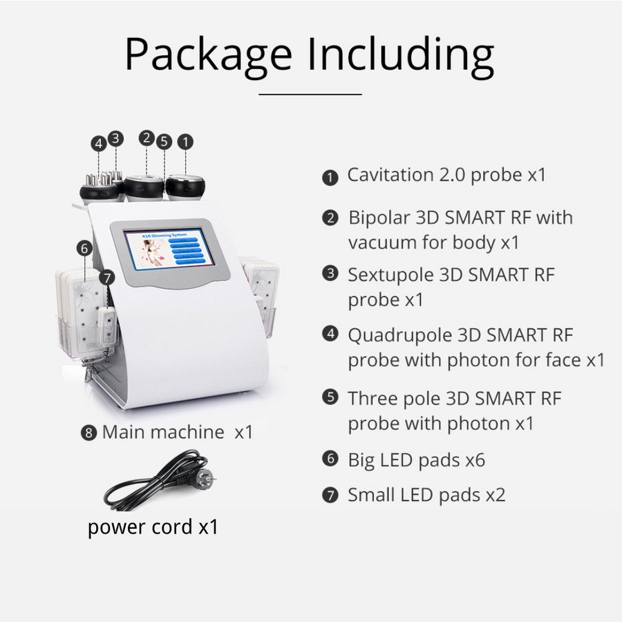 6in1 K10 Slimming System Body Cavitation Machine For Sale 6in1 K10 Slimming System Body Cavitation Machine For Sale